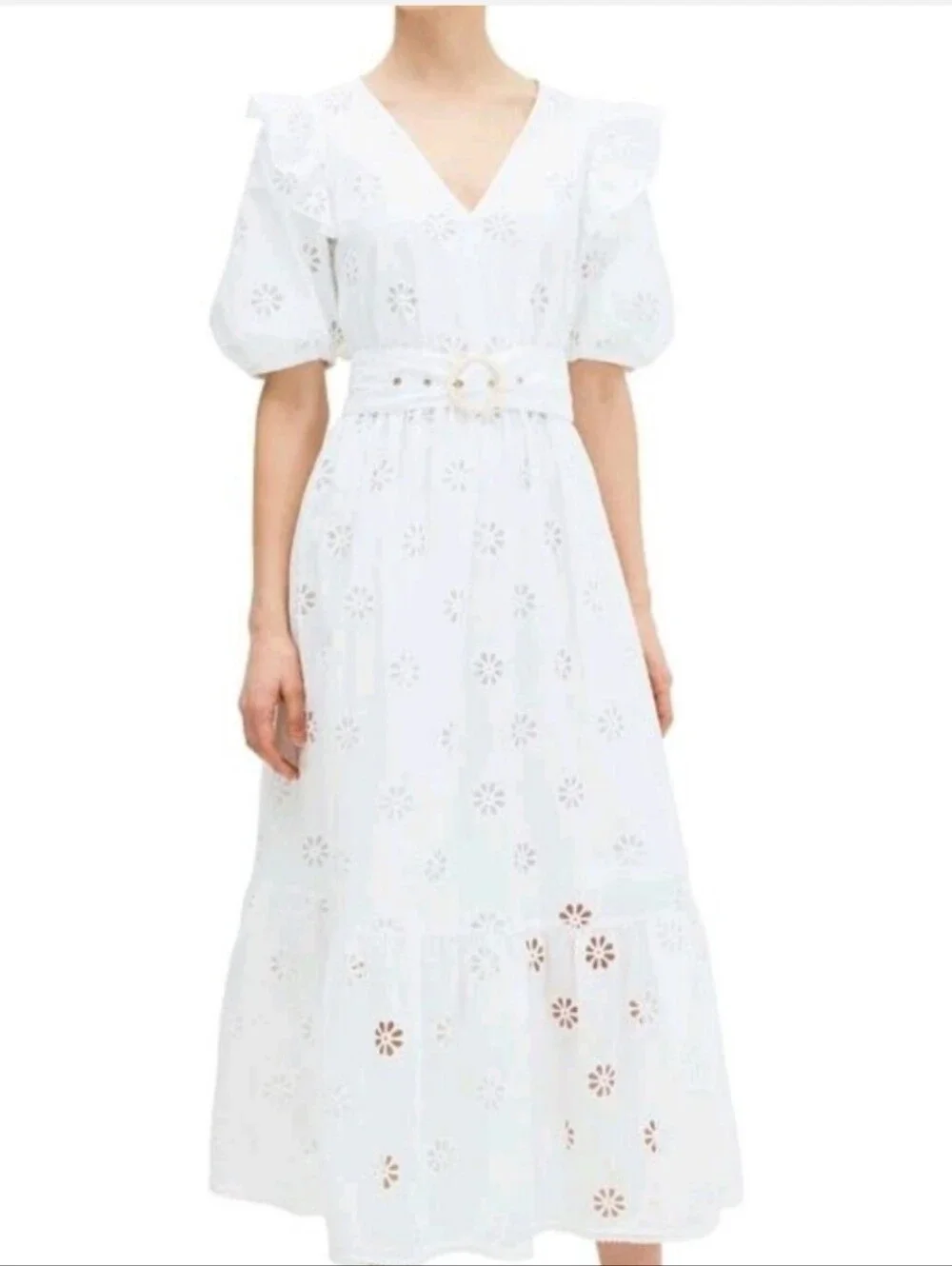 Kate Spade New York white eyelet clover dress Sz4